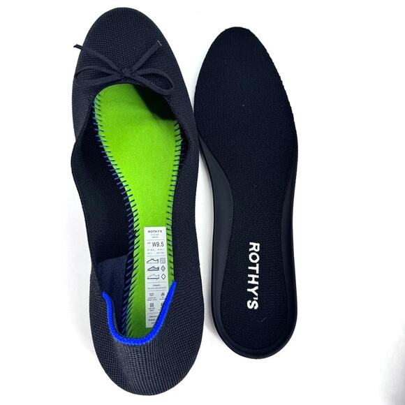 Rothy's The Ballet Flat Black Size 9.5 - Picture 3 of 7